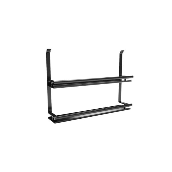 Gewürzbord 2-etagig Linero Style, tiefschwarz B380 x T80 x H275mm