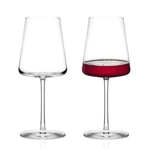 Power Rotweinglas 2er Set aus Kristallglas