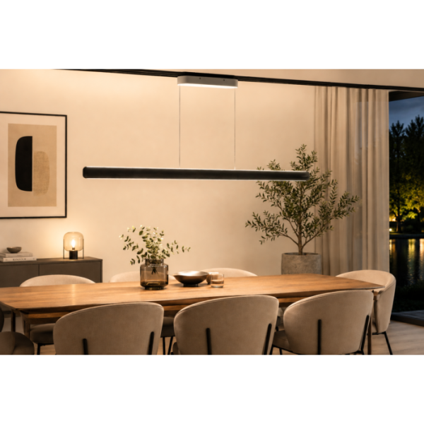 LED-Pendelleuchte BlimUp 1200 mm 37W Schwarz – höhenverstellbar, ZigBee, 2700–6500 K