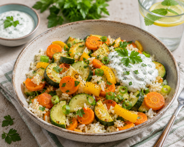zucchini-moehren-pfanne-reis-kraeuterjoghurt-jpg