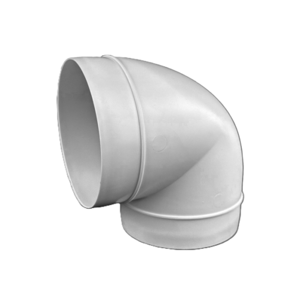 Rundbogen 90° Ø 125 mm aus Kunststoff, weiß