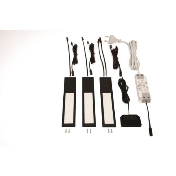 Bright II - 3er Set - inclusive Konverter 15 W schwarz
