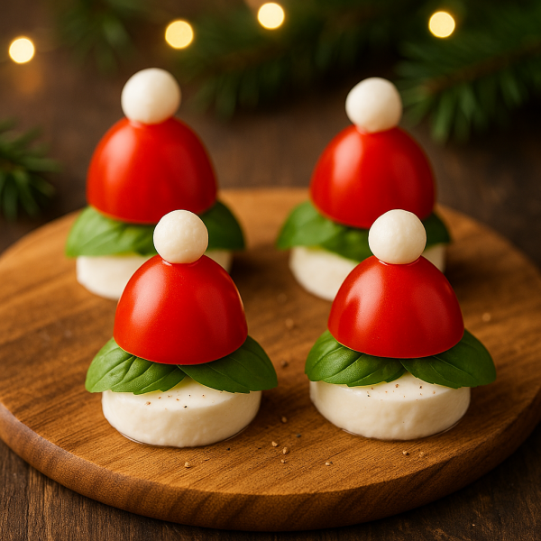 Nikolaus-Vorspeise-Mini-Tomatenturmchen-Rote-Mutzen
