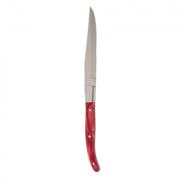 SS Provençal Red Handle Serrated Steak Knife 9.25" (23cm)