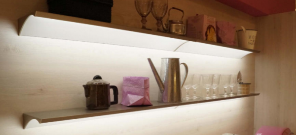 L&S Wandboard LED Glasbodenleuchte Leuchtregal Regal Wandleuchte Küche 450 mm