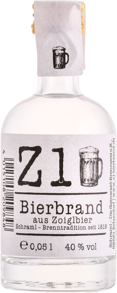 Z1 Bierbrand aus Zoigl 40%vol. 0,05 L- Karton mit 20 Flaschen