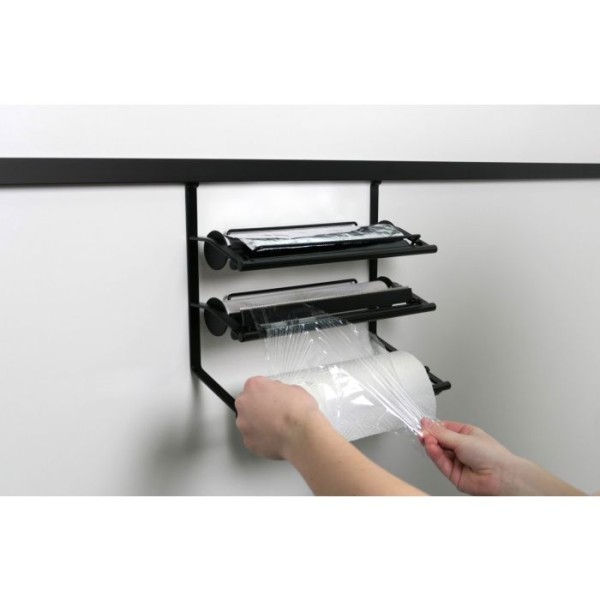 Rollenhalter 3-etagig Linero Style, tiefschwarz B352 x T150 x H305mm