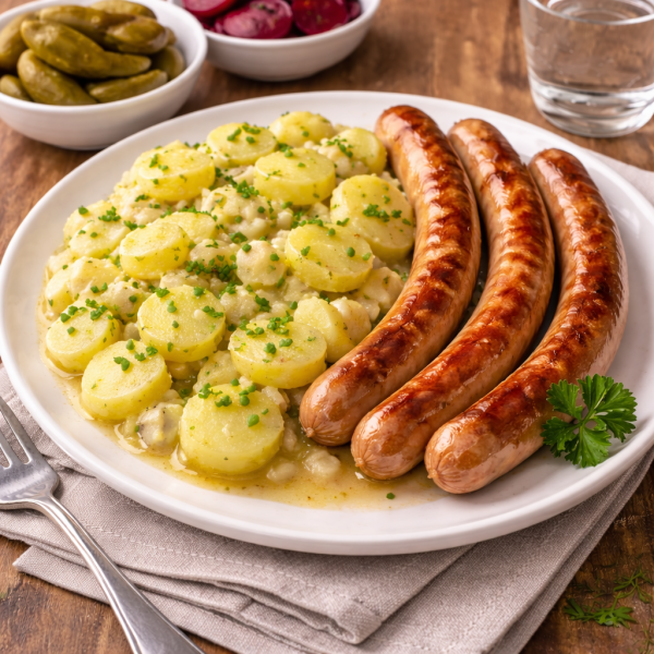 Bratwurst-mit-warmem-Kartoffelsalat