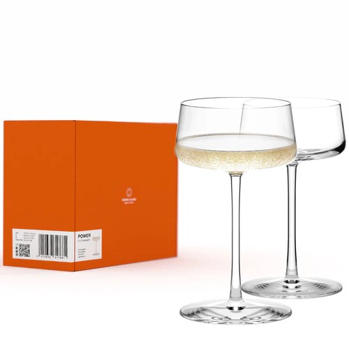 Champagnerschale Power 2er Set aus Kristallglas