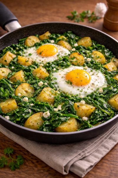 Winterliche-Spinat-Kartoffel-Pfanne