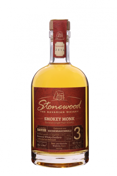 Smokey Monk , Bavarian Single Malt Whisky , 40% vol. 0,7 L ( Karton mit 6 Flaschen)