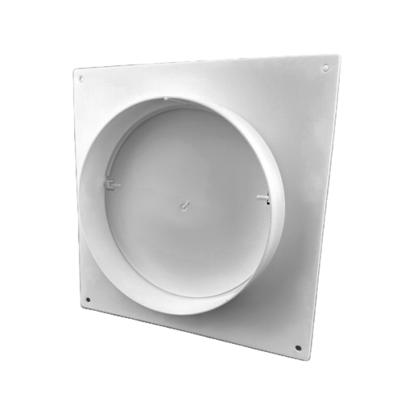 Wandanschluss Ø 150 mm mit Rückstauklappe Kunststoff weiß Abluft