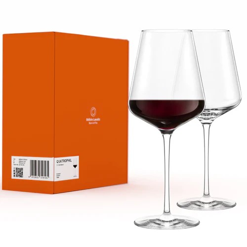 Quatrophil Bordeauxglas 2er Set aus Kristallglas