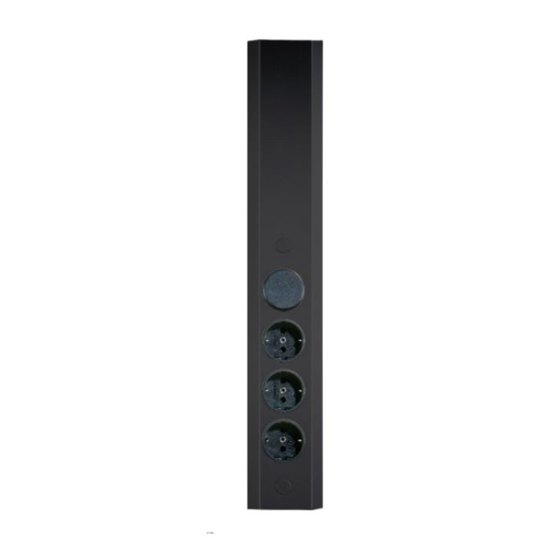 Aufbausteckdose Type ST3061 mit 3 Steckdosen/1 Schalter schwarz