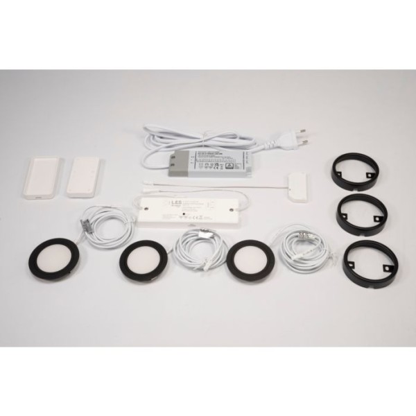 Chip HE 68 - flacher LED Einzelspot - 3er Set - schwarz