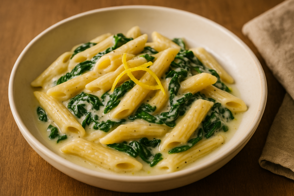 Ruck-Zuck-Pasta-mit-Spinat-Ricotta-und-Zitronenol