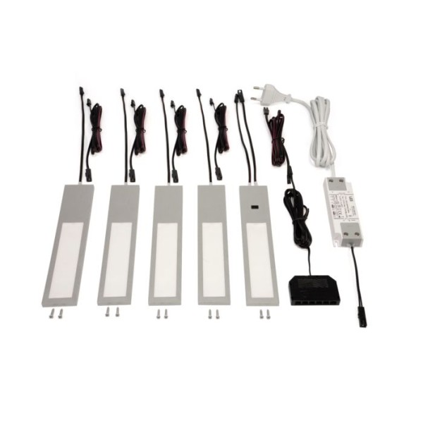 Bright II 5er Set Edelstahloptik inclusive Konverter 30 W