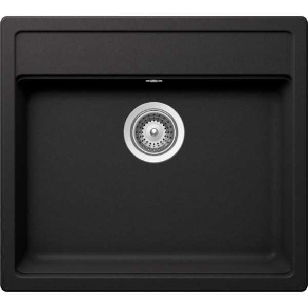 Victory Granitspüle, deep black mit Excentergarnitur und Siebkorbventil
