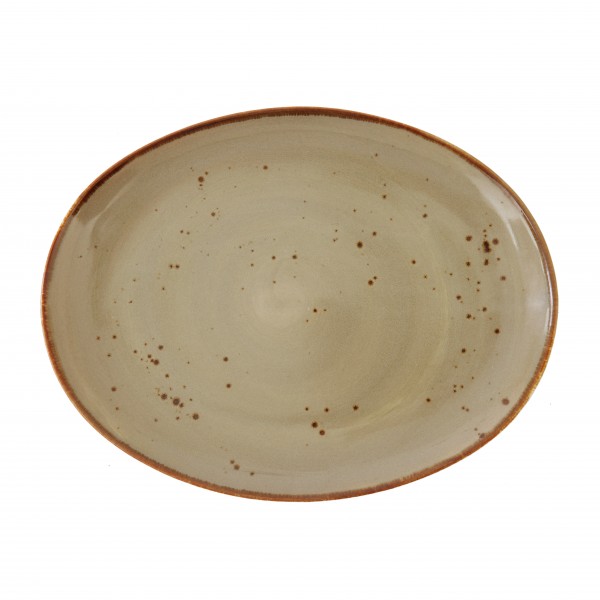 TC Erthe Shitake Flat Oval Platter 13x10" (33x25cm)