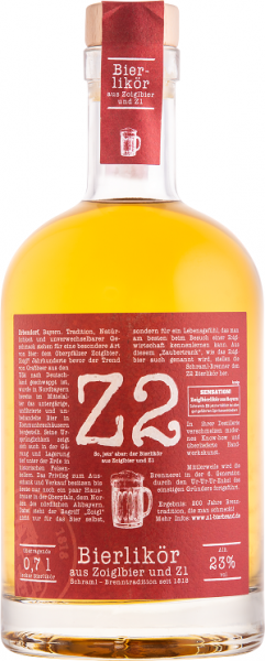 Z2 Bierlikör aus Zoiglbier & Z1 23 %vol. 0,7 L