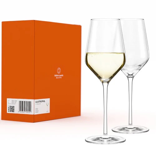 Quatrophil Weißweinglas 2er Set aus Kristallglas