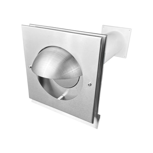 Teleskop-Mauerkasten Ø 125mm mit Edelstahlgitter