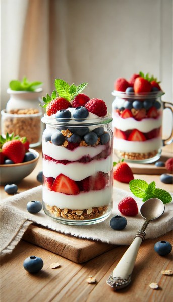 Beeren-Yoghurt-Dessert