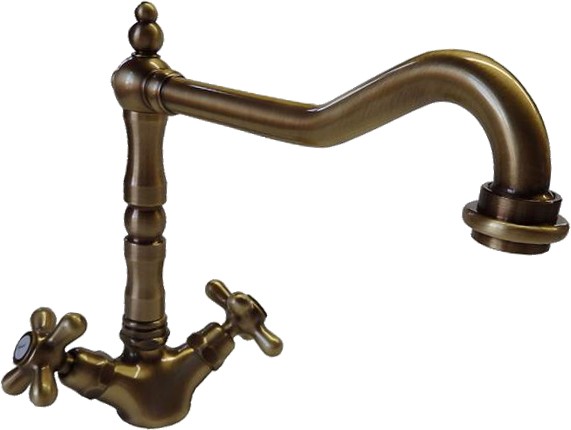 Rustikale Zweigriffarmatur, Alt Bronze