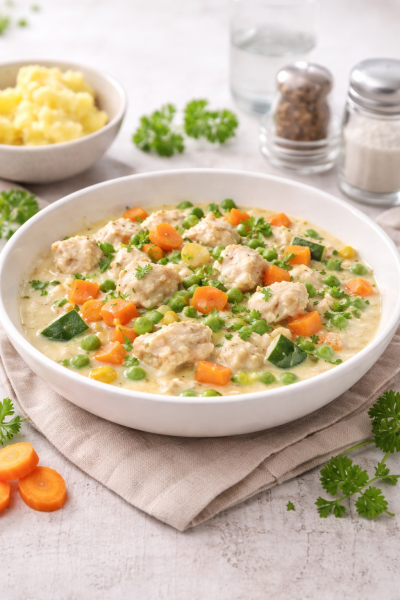 Cremiges-Hahnchen-Gemuse-Ragout