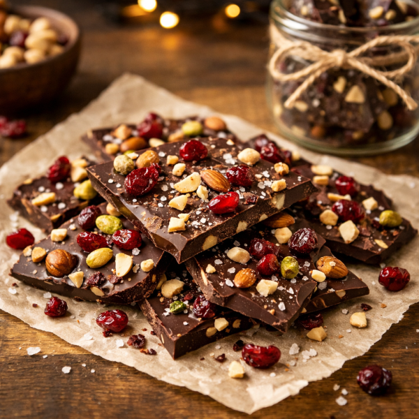 Schokoladenbruch-mit-Nussen-Cranberrys