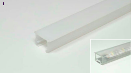 LED Nutprofil 15,5x9,5 mm Kunststoff transparent L:2000 mm