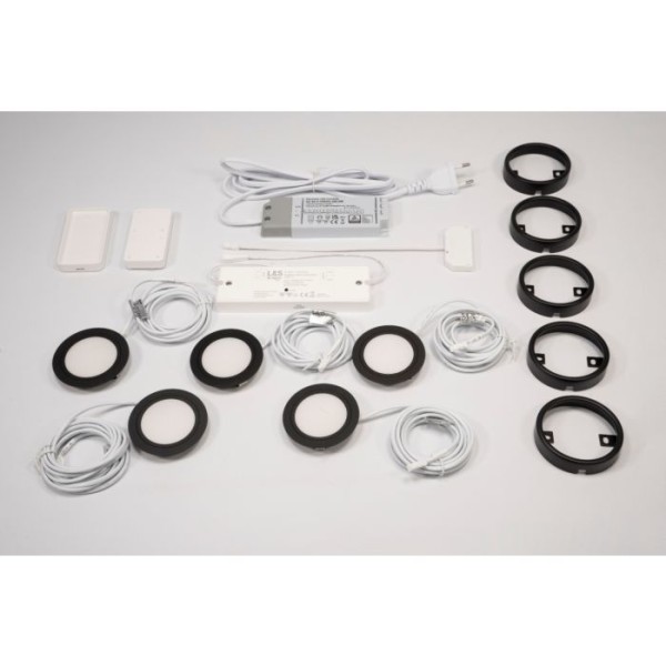 Chip HE 58 - flacher LED Einbau-Spot- 5er Set 5x2,5 W schwarz