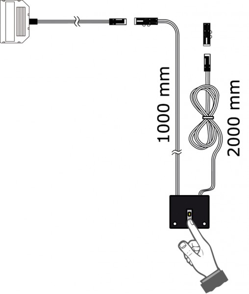 Emotion Touchsensor Folgeset, 30W, 6fach Verteiler LED Profi-Dimmer, 12VDC, mit LED Repeater