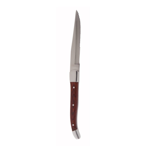 SS Provençal Serrated Dark Wood Handle Steak Knife 9.25" (23