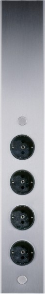 Eck-Steckdose -Steckdose Typ ST3007 Edelstahl mit 4 Steckdosen