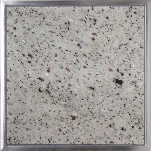 Granitfeld mit Edelstahlrahmen 250 x 250mm, Verde Eukalyptus