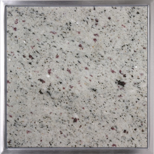 Granitfeld mit Edelstahlrahmen 250 x 250mm, Verde Eukalyptus