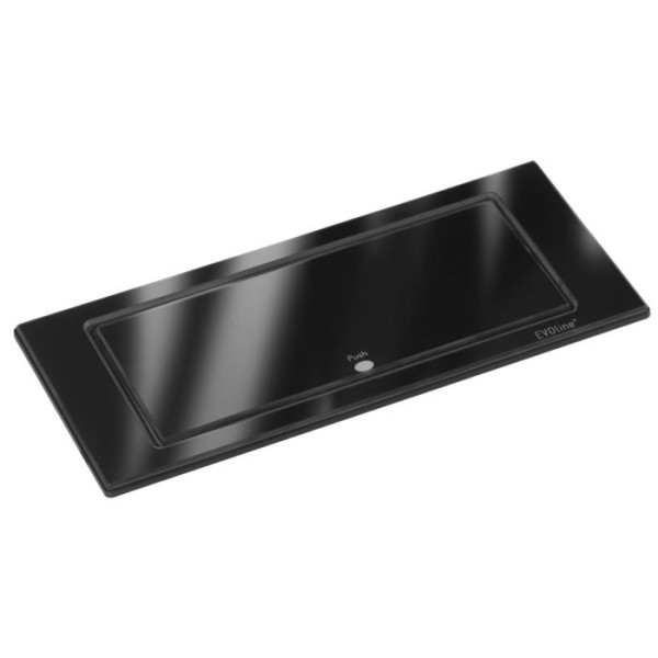EVOline Backflip Glas schwarz mit 2 Steckdosen