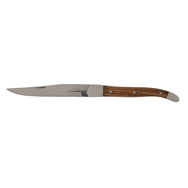 SS Provençal Non-Serrated Light Wood Handle Steak Knife 9.25