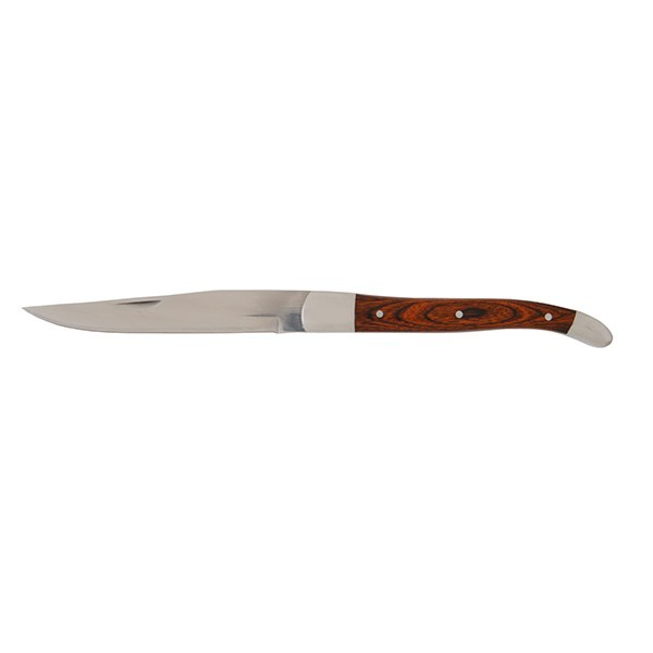 SS Provençal Non-Serrated Dark Wood Handle Steak Knife 9.25"