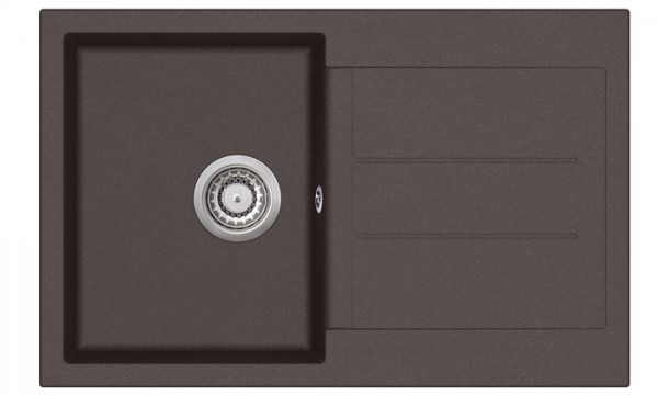 Granitspüle Küchenspüle Granit Einbauspüle Spüle mit Doppelbecken inkl. Drehexcenter braun