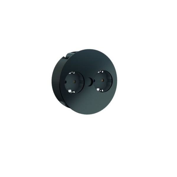 Twist Steckdoseneinheit, 2x Schuko,schwarz