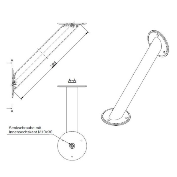 Schräge Wandkonsole RWK schwarz