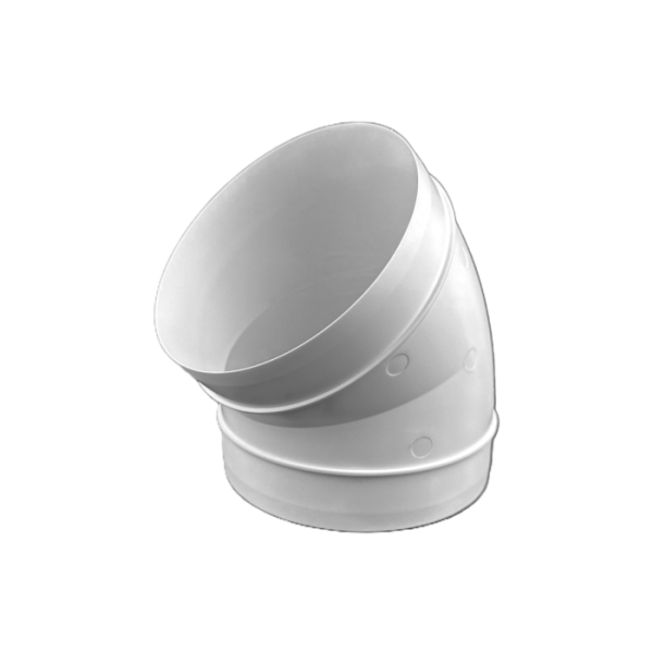 Rundbogen 45° Ø 150 mm Kunststoff weiß – Abluftbogen Lüftung