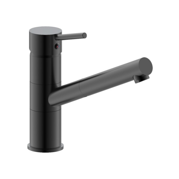 Küchenarmatur Paris VAF Einhebelmischer schwarz-matt mit Ausziehbrause