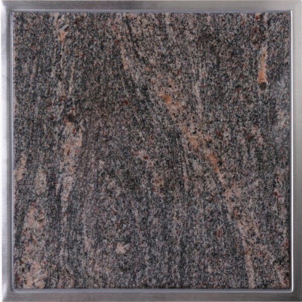 Granitfeld mit Edelstahlrahmen 250 x 250mm, Paradiso