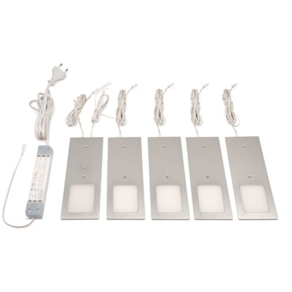 Planar 5er Set Aluminium inkl. 15W Konverter und 6-fach Verteiler, NW