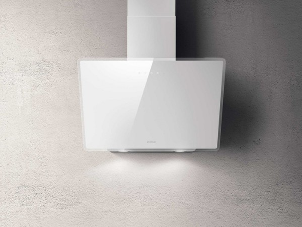 Kopffreihaube 60 cm breit, Weises Glas incl. Aluminiumfilter