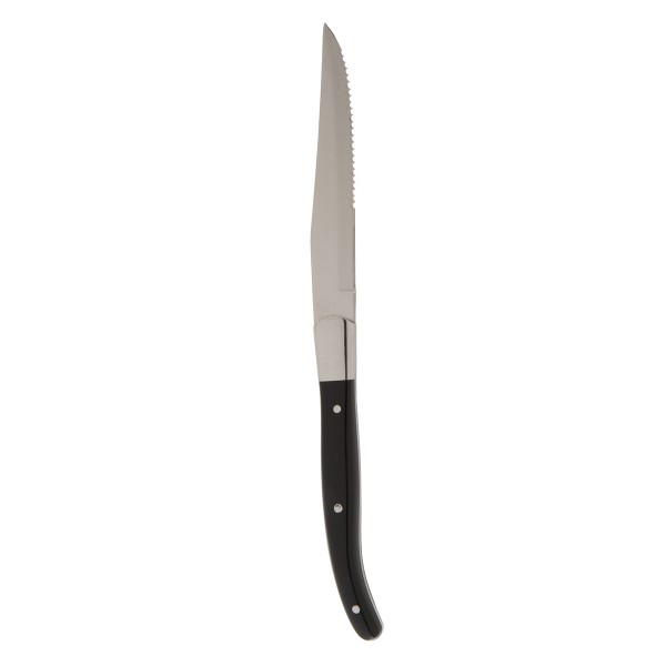 SS Provençal Black Handle Serrated Steak Knife 9.25" (23cm)