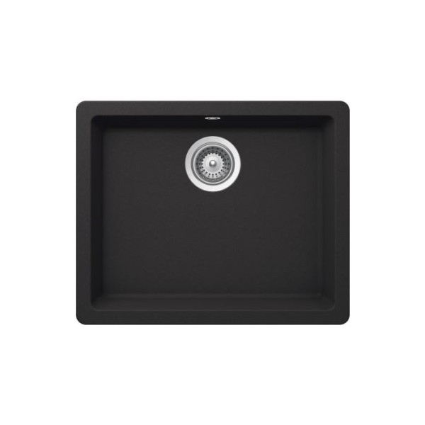 Victory Granitspüle, deep black, ab 60er mit Excentergarnitur und Siebkorbventil, 550x430mm"